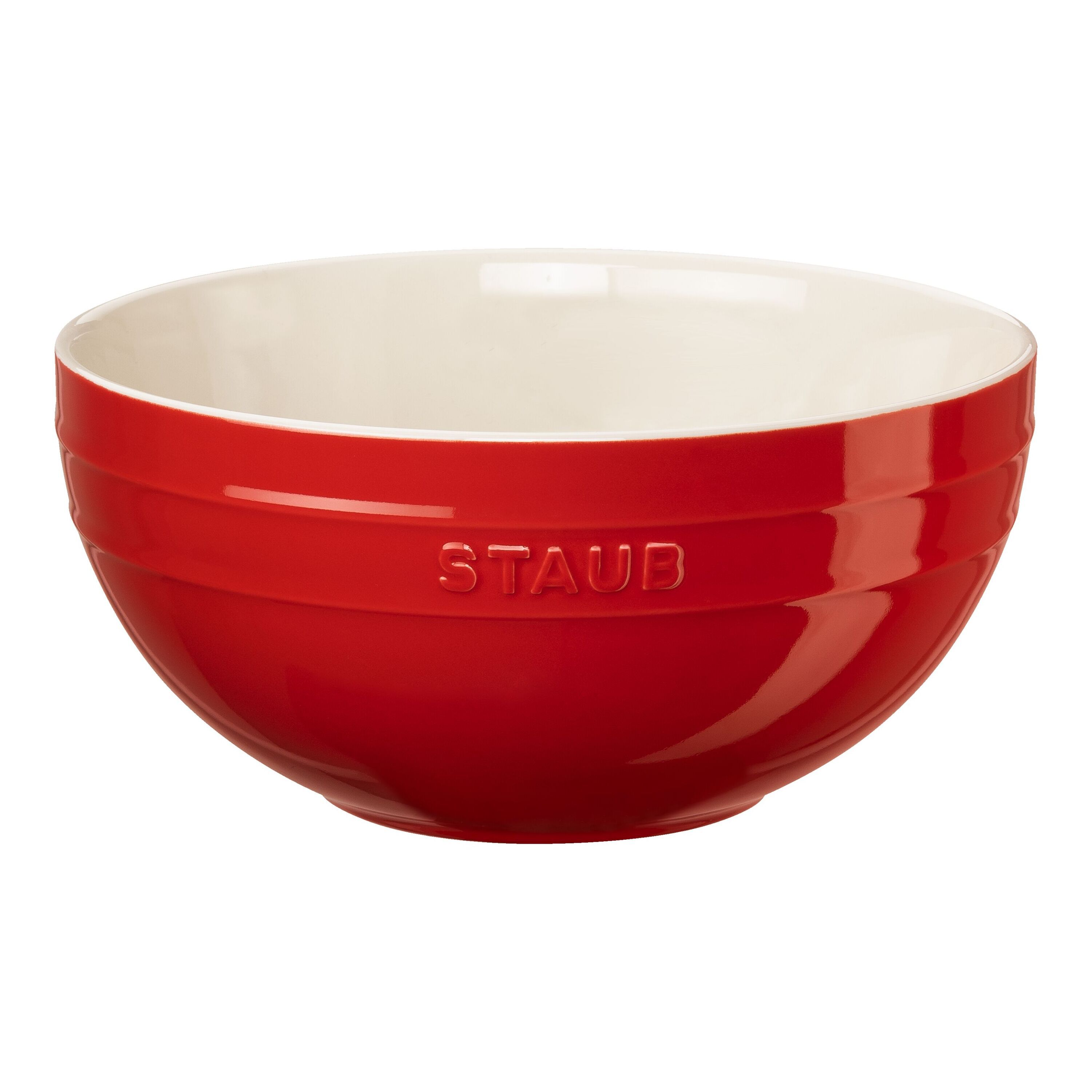 Staub Red/Green Ceramique 24 Cm Round Ceramic Bowl Cherry