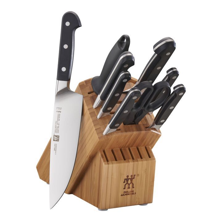 Pro, 10-pc, Knife block set, bamboo, large 1