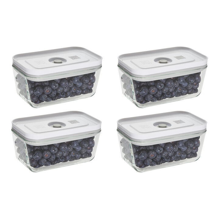 Fresh & Save, S / 4-pc, Vacuum Box Set, Glass, Grey, large 1