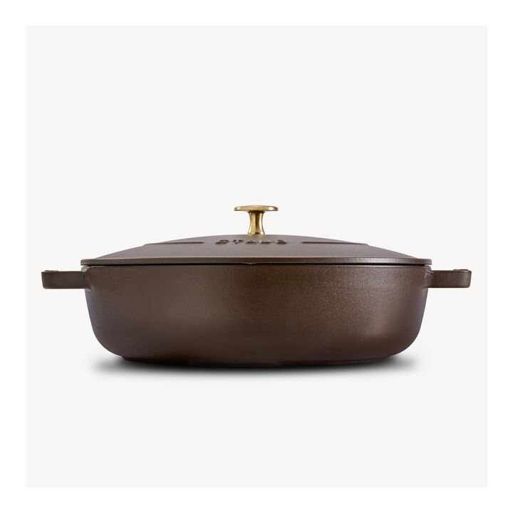 Braisers, 28 cm round Cast iron Saute pan Chistera chocolate, large 4