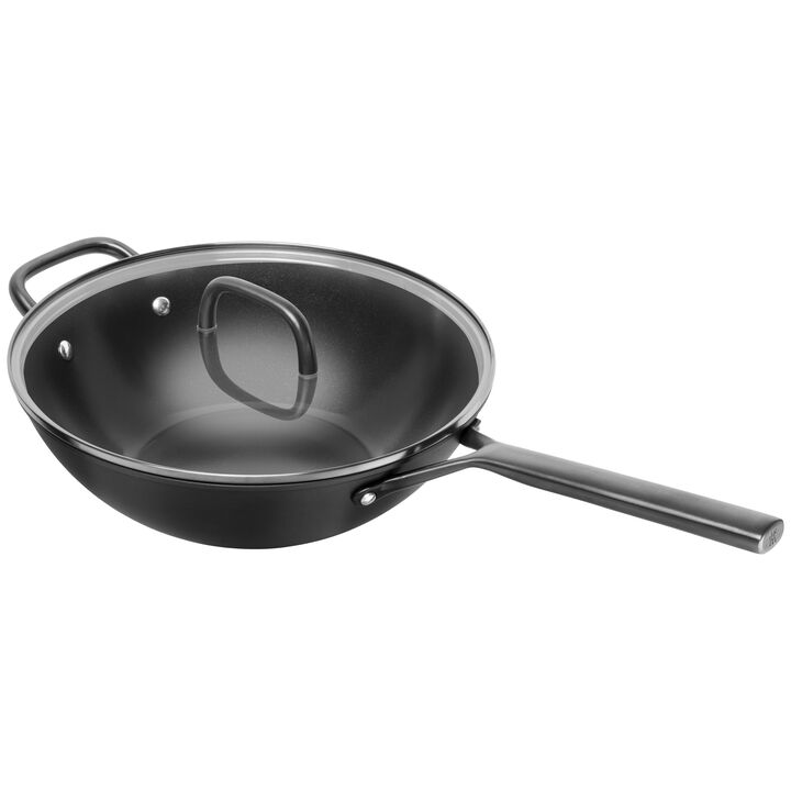 Milano, Wok mit Glasdeckel 30 cm, Aluminium, large 1