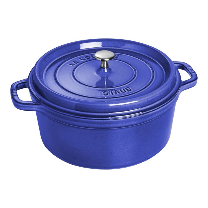 Cast Iron, 7 qt, Round, Dutch Oven, Blueberry, large 1