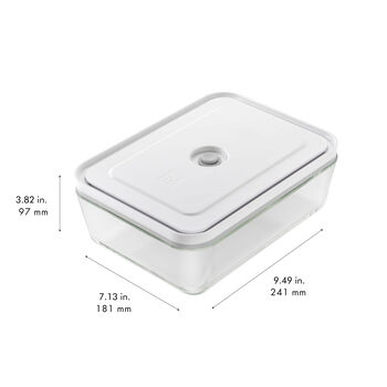 Vakumlu Buzdolabı Saklama Kabı, Borosilikat Cam, Gri,,large 5