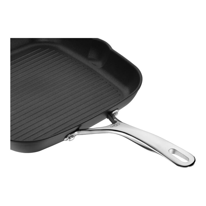Alba, 28 cm / 11 inch aluminum square Grill pan, black, large 3