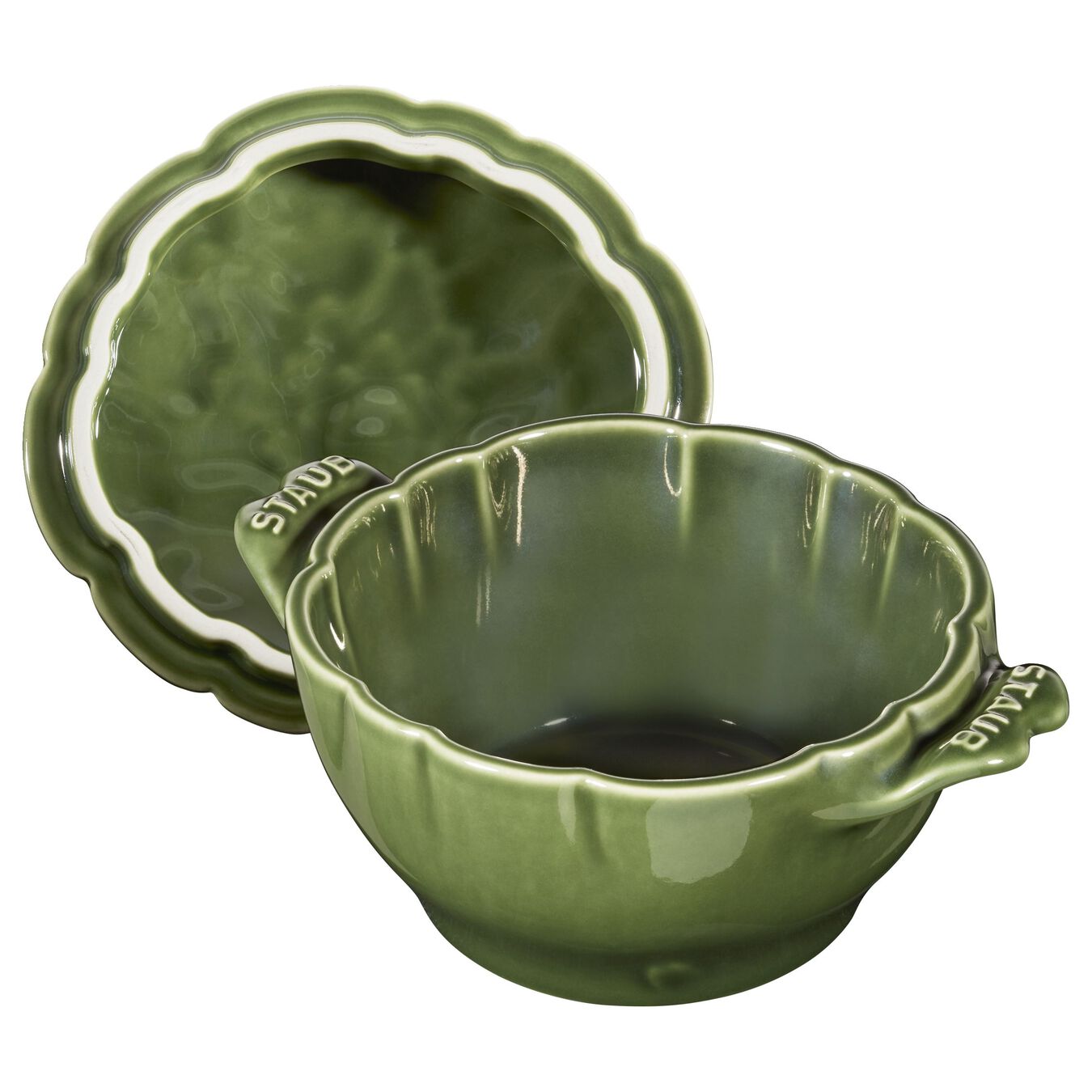 13 cm artichoke Ceramic Cocotte basil-green,,large 7