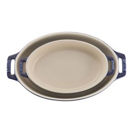 Staub Ceramic - Oval Baking Dishes/ Gratins, 2-pc, oval, Baking Dish Set, dark blue