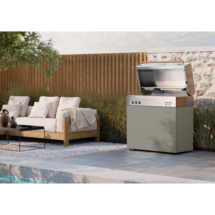 Flammkraft Model D, Propane gas grill, taupe, large 2