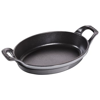 8-inch, oval, Gratin Baking Dish, graphite grey,,large 1