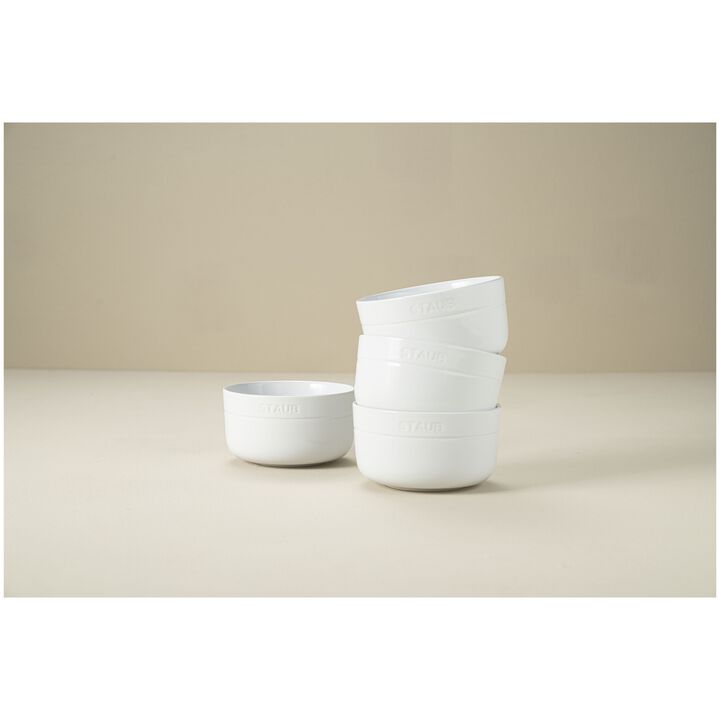 Dinnerware, 4-pc, Cereal Bowl Set, white, large 3