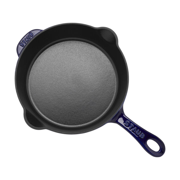 Cast Iron, 8.5-inch, Traditional Deep Skillet, Dark Blue, large 3