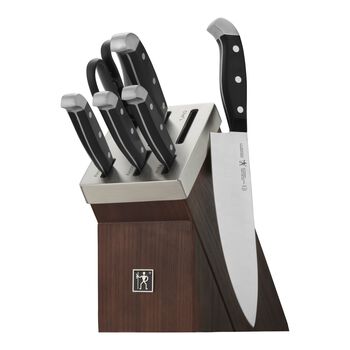 7-pc, Self-Sharpening Knife Block Set, brown,,large 1
