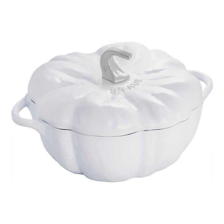 Cast Iron, 3.5 qt, Pumpkin, Dutch Oven With Stainless Steel Knob, Pure-white - Factory Second, large 3
