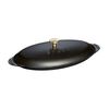  cast iron oval Oven dish with lid, black - Visual Imperfections,,large