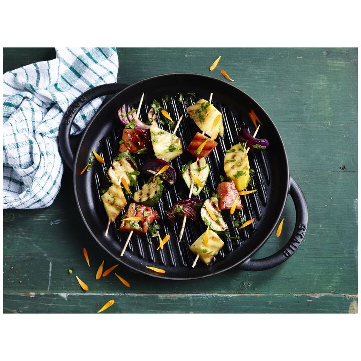 グリル, ピュアグリル 23 cm, ラウンド, ブラック, 鋳鉄, large 3