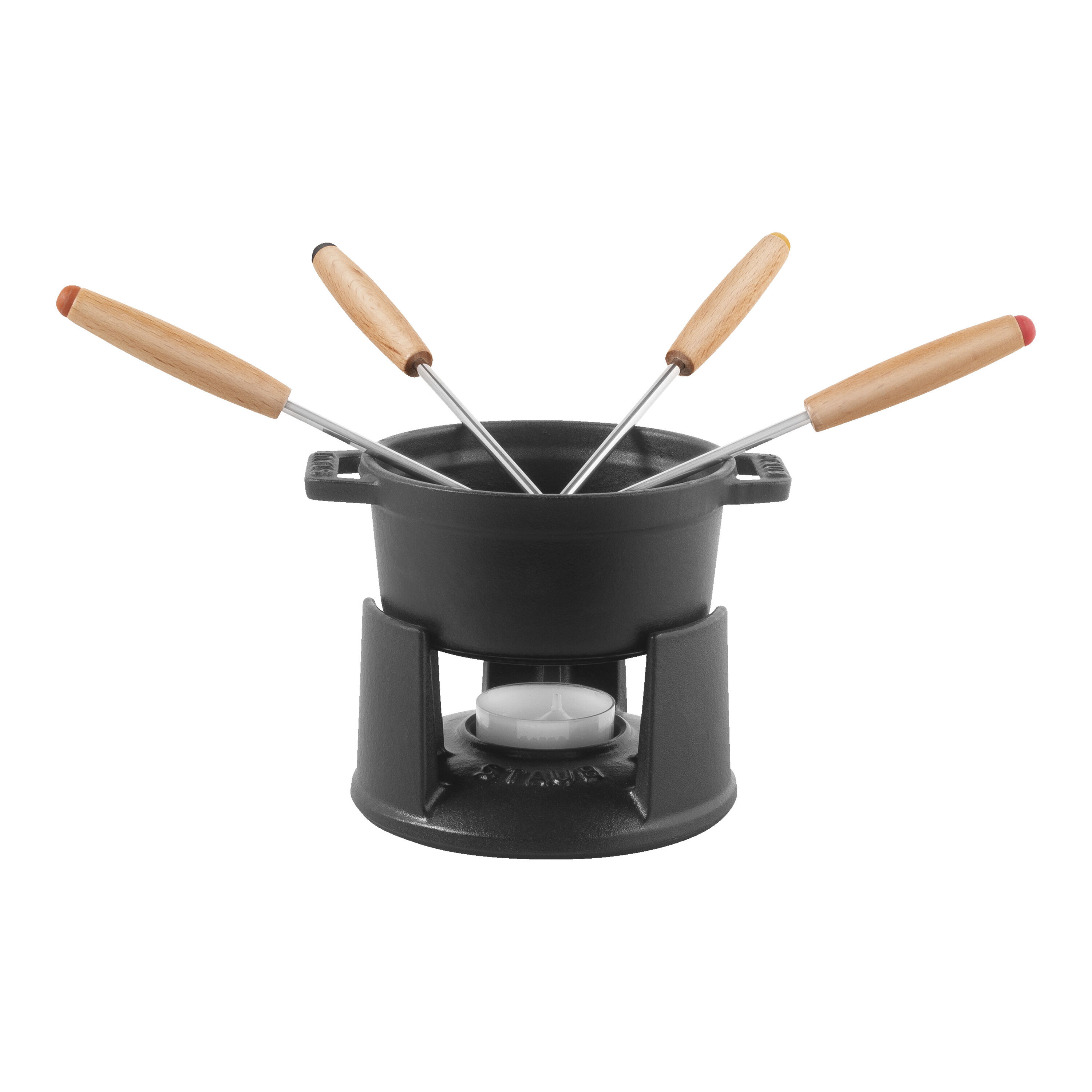 Staub Cast Iron 0.25-qt Mini Chocolate Fondue Set - Thumbnail 4