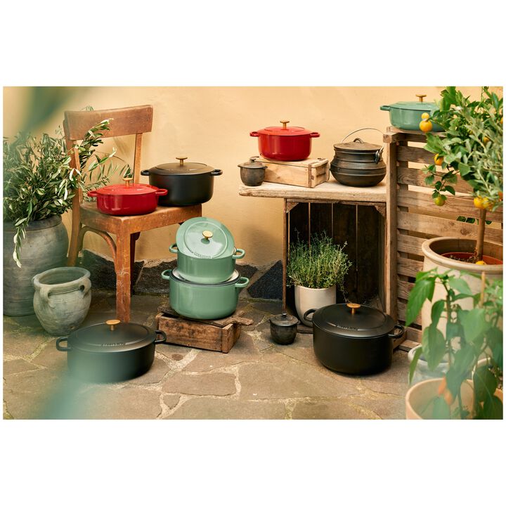 ベラモンテ, 鋳物ほうろう鍋 22 cm, ラウンド, ブラック, 鋳鉄, large 3