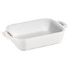 Ceramique, 14 cm x 11 cm rectangular Ceramic Oven dish white, small 1