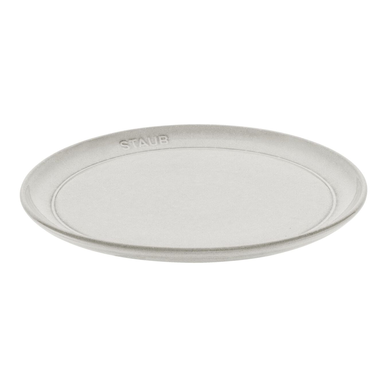 22 cm Ceramic Plate flat white truffle,,large 1