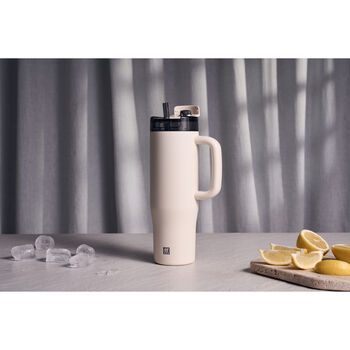 Thermo Straw Tumbler, 900 ml, paslanmaz &ccedil;elik, A&ccedil;ık Bej,,large 6