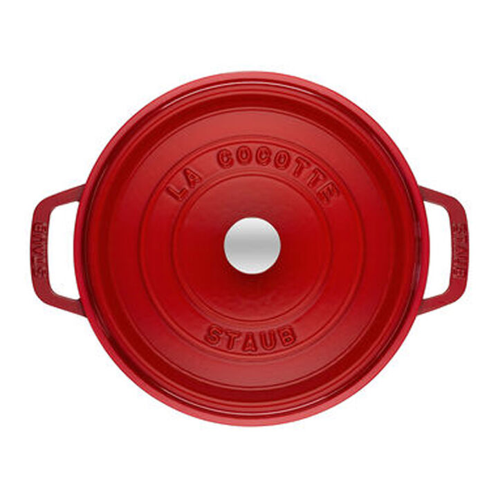 Cast Iron, 7 qt, Round, Dutch Oven, Cherry, large 4