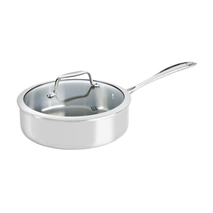 Vista Clad, 10 Piece 18/10 Stainless Steel cookware set with bonus non-stick frypan, large 4