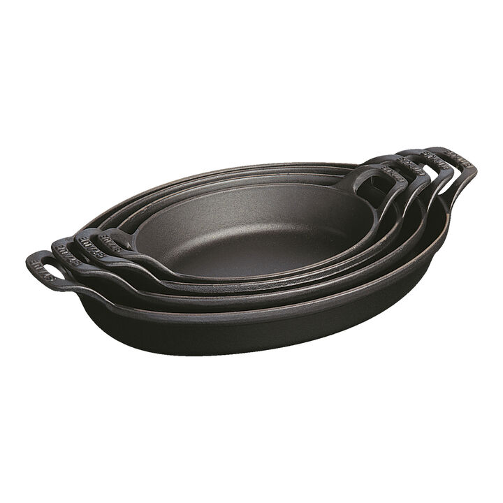 Cast Iron, 12.5-inch, Oval, Oven Dish, Black Matte - Factory Second, large 2