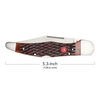 Outdoor, 4-inch, Folding Hunter Pocket Knife With Leather Sheath, Brown Jigged Bone, small 6