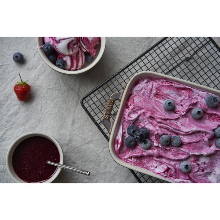 Ceramique, Ofenformenset 3-tlg, rechteckig, Antik-Grau, Keramik, large 3