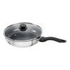 Stream Ceramic, 28 cm round Stainless steel Saute pan with glass lid silver, small 1