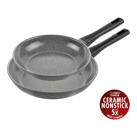 Set de sartenes de 2 piezas, aluminio, antiadherente de cerámica