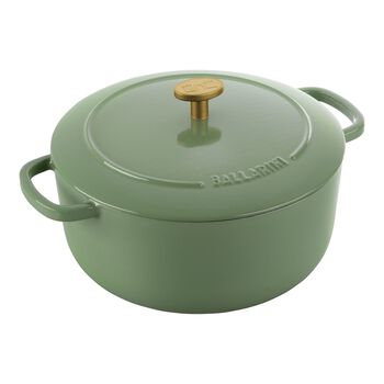 22 cm round Cast iron Cocotte green,,large 1
