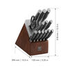 Graphite, 14-pcs brown Ash Knife block set, small 2