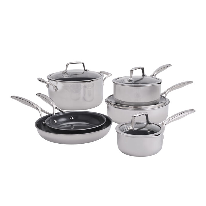 Energy Plus, Pots and pans set, 10-pc, 18/10 Stainless Steel, Ceramic coating, large 2