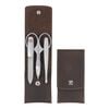 PREMIUM, 4-pc, Leather Snap Fastener Case, Brown, small 1
