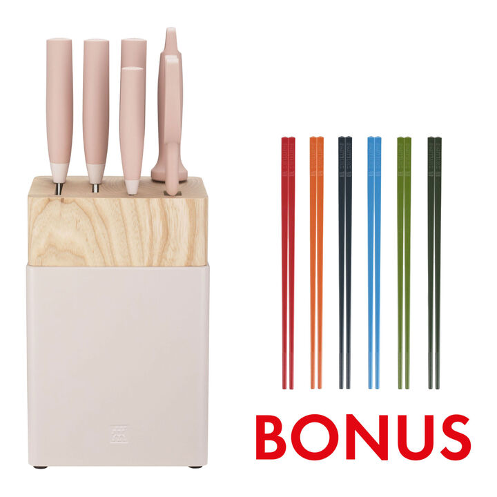 Now S, 7 Piece, Knife block set with Bonus Chopstick, large 1