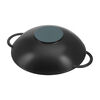 37 cm / 14.5 inch cast iron Wok with glass lid, black - Visual Imperfections,,large