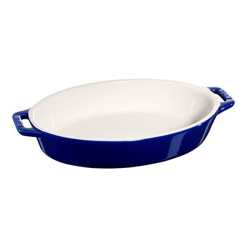 23 cm oval Ceramic Oven dish dark-blue,,large 1