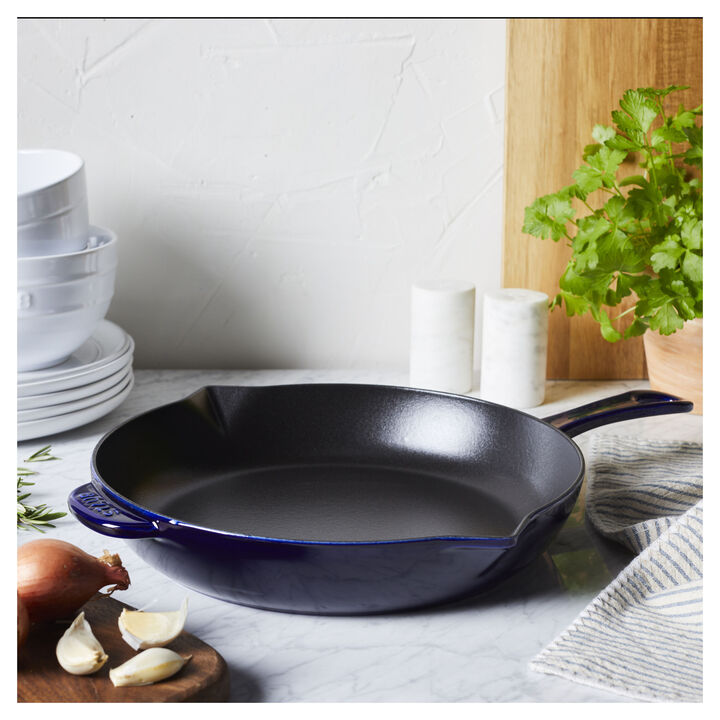 Cast Iron, 10-inch, Fry Pan, Dark Blue, large 4