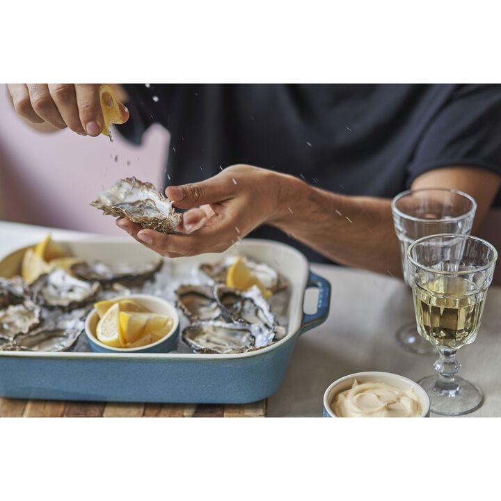 Ceramique, Ofenformenset 3-tlg, rechteckig, Antik-Türkis, Keramik, large 3