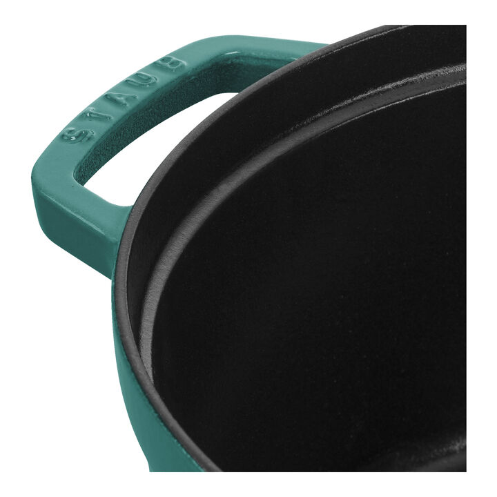 Cast Iron, 7 qt, Round, Dutch Oven, Turquoise, large 4