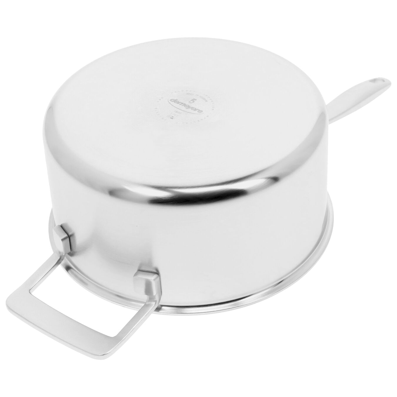 4 l 18/10 Stainless Steel round Sauce pan with lid, silver,,large 7