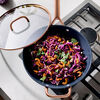 Milano, 12-inch, Wok With Glass Lid Ceramic Nonstick Titanium, Blue, small 3
