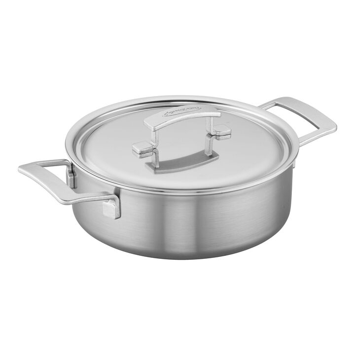 Industry 5, 4 qt Deep Sauté Pan With Double Handle And Lid, 18/10 Stainless Steel , large 1