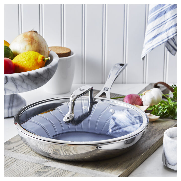 Clad CFX, 2-pc, Stainless Steel, Ceramic Coating, Non-stick, Fry Pan With Lid Set , large 2