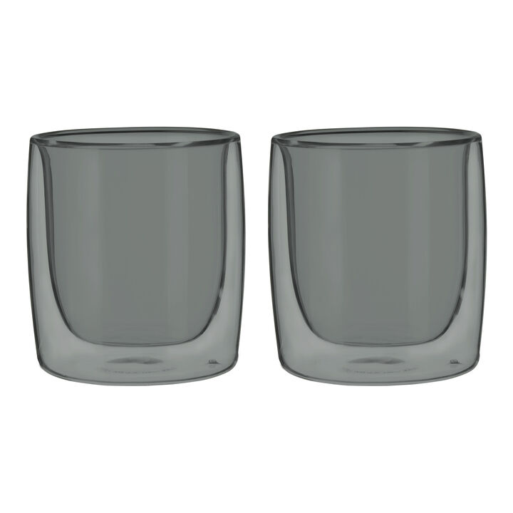 Sorrento Bar, 2-pc Tumbler Glass Set - Smoke Grey, Double Wall , large 1