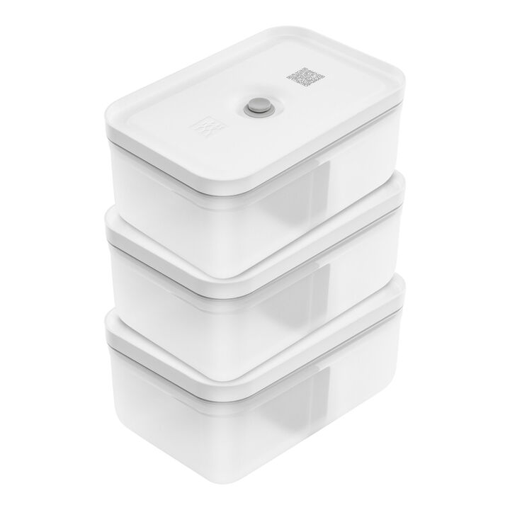 Fresh & Save, Set de lunch box sous vide, 3 pièces / L, gris semi-transparent, plastique, large 1