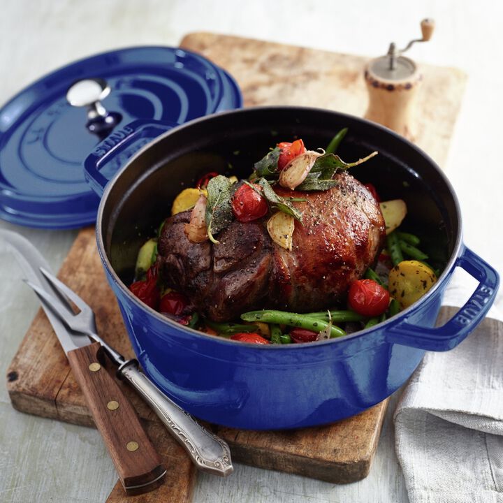 La Cocotte, 3.7 l cast iron round Cocotte, Blueberry, large 2
