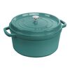Cast Iron - Round Cocottes, 7 qt, Round, Cocotte, Turquoise, small 1