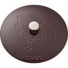 Cast Iron - Specialty Shaped Cocottes, 3.75 qt, Essential French Oven Rooster Lid, grenadine, small 10