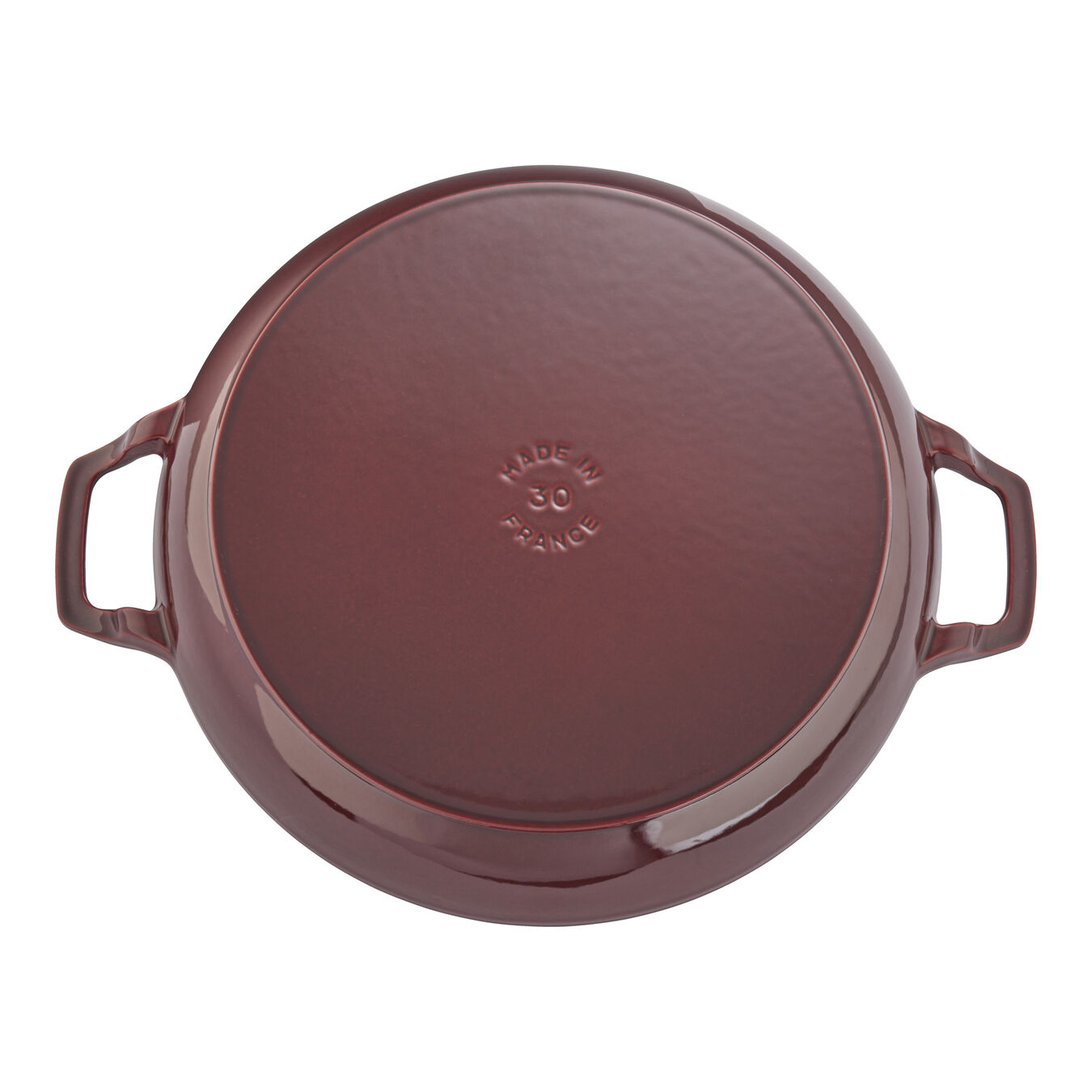 Staub Cast Iron 12inch, Saute pan with glass lid, grenadine Official